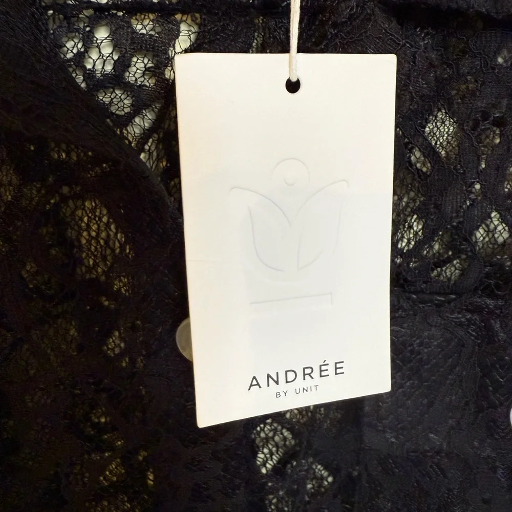 ANDREE BY UNIT Black Lace Blouse *NEW WITH TAGS* - Picture 12 of 12